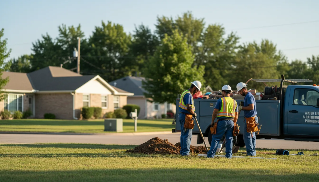 Residential water line and bathroom plumbing service in Fiatt, IL
